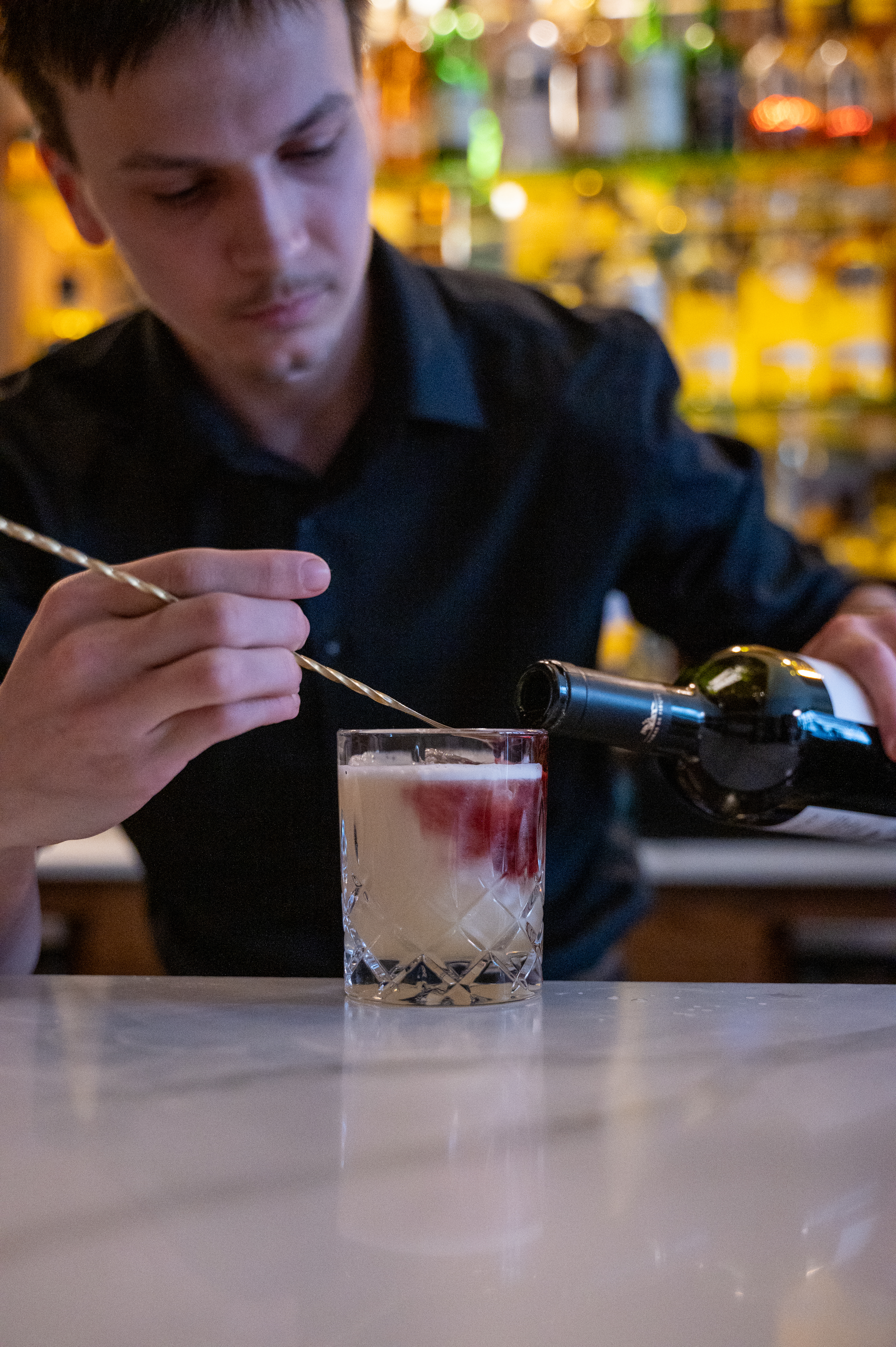 Flair bartending fire show